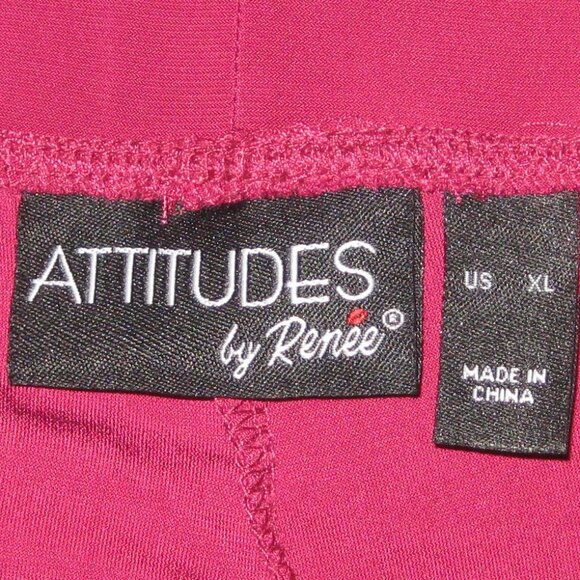Attitudes by Renee Como Jersey Straight Leg Pants Size XL Fuchsia NEW - Picture 5 of 6